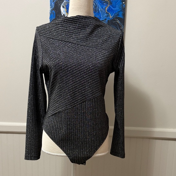 All Saints Tops - All Saints Black Long Sleeve Bodysuit